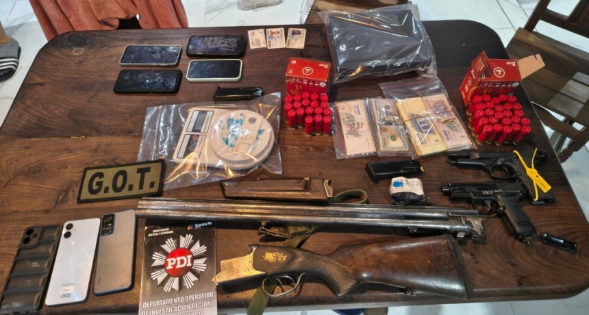 Megaoperativo en Santa Fe: 33 allanamientos, 12 detenidos y secuestro de armas y drogas