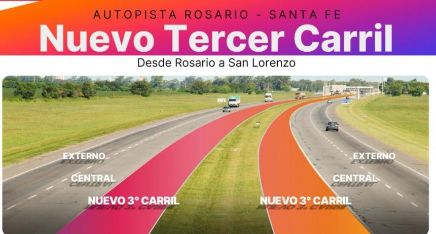 Provincia da inicio a la obra del tercer carril de la Autopista Rosario-Santa Fe