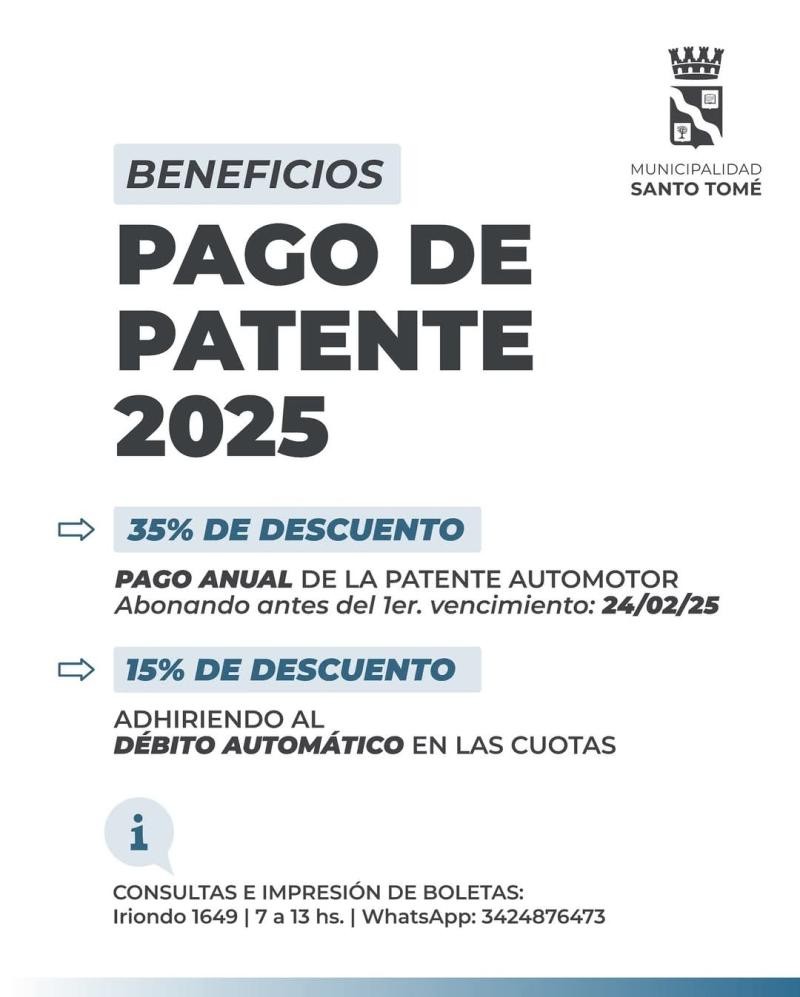 Está vigente el descuento del 35% por el pago anual de la Patente Automotor