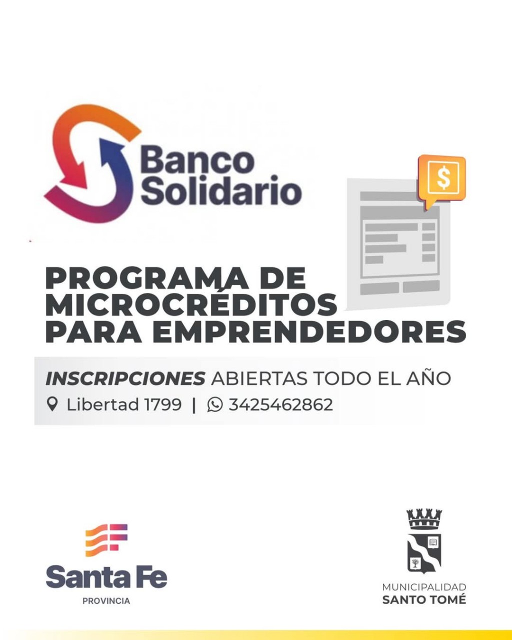 Siguen vigentes las inscripciones de microcréditos para emprendedores en Santo Tomé