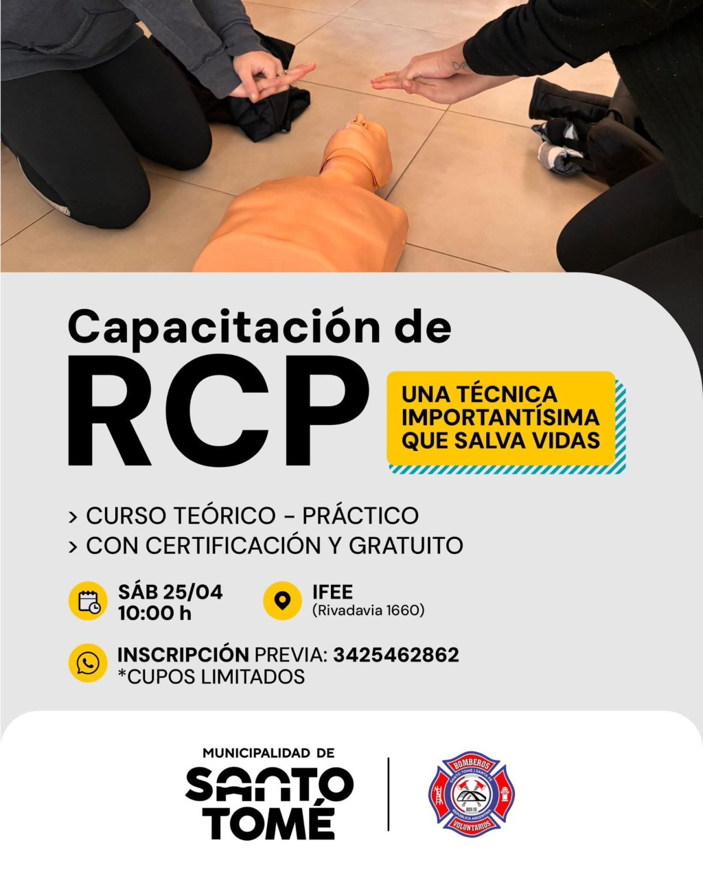 Santo Tom&eacute;: la Municipalidad realizar&aacute; una nueva capacitaci&oacute;n gratuita en RCP