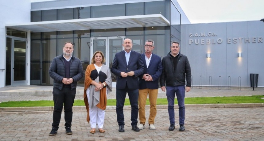 Perotti y Martorano recorrieron las obras de ampliaci&oacute;n del SAMCO de Pueblo Esther