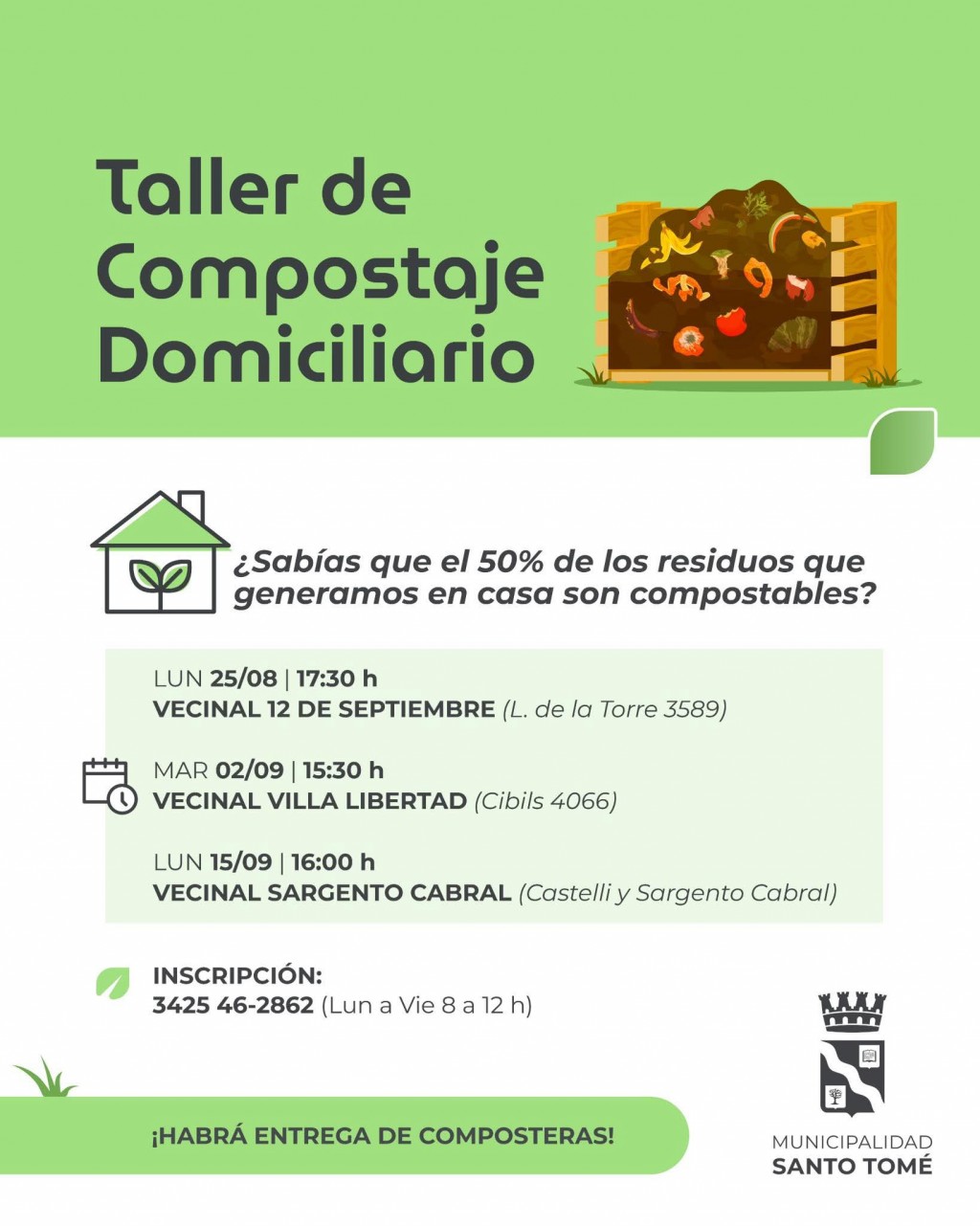 Santo Tomé: la Municipalidad invita a participar de nuevos talleres de compostaje domiciliario