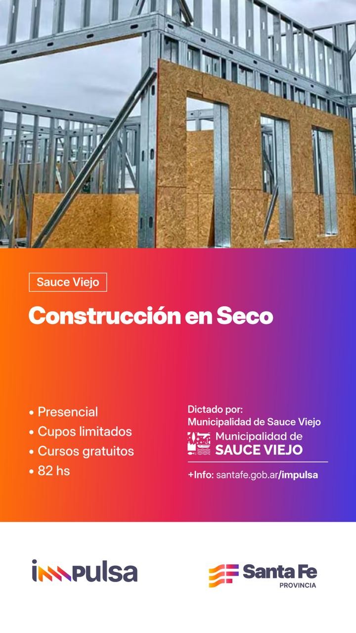 Sauce Viejo ofrece un curso gratuito de construcción en seco