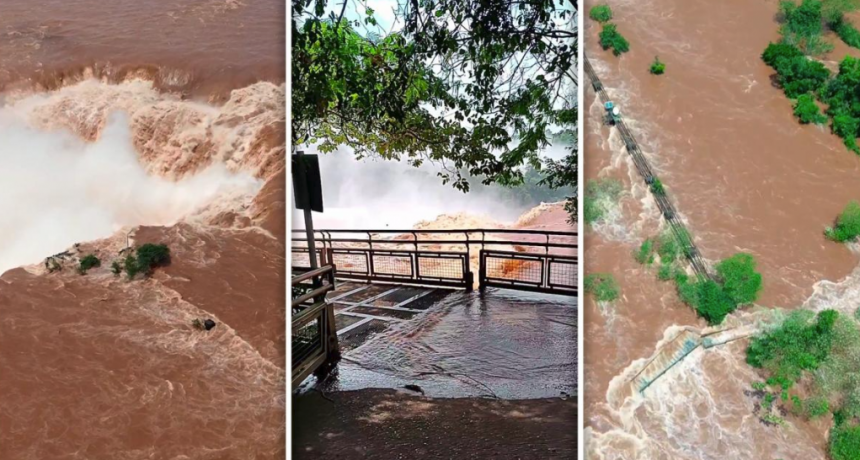  Cataratas: continuar&aacute;n cerrados los circuitos a la espera de que baje el caudal del r&iacute;o 