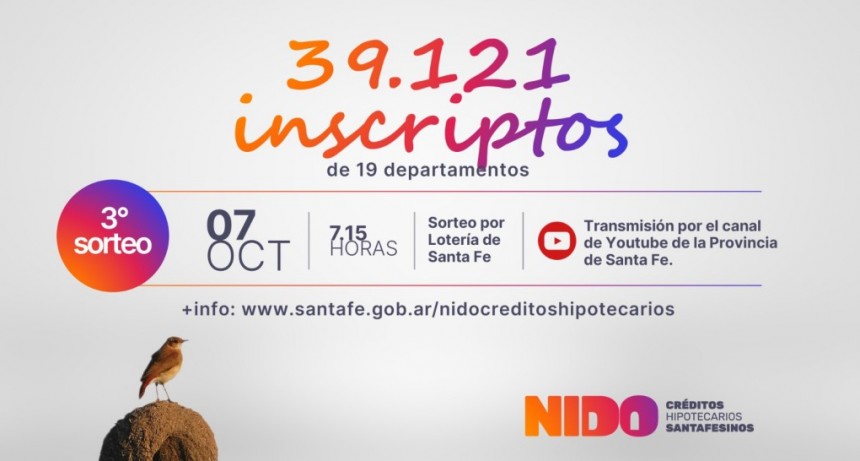 Cr&eacute;ditos Nido: m&aacute;s de 39 mil santafesinos de toda la provincia participan del tercer sorteo