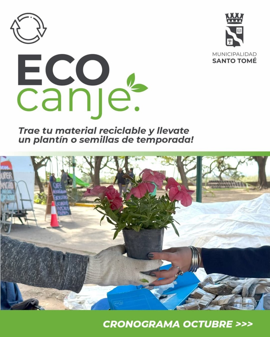 Eco Canje: Cronograma para el mes de octubre en Santo Tomé