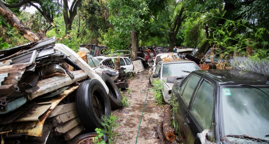 Villa Gobernador G&aacute;lvez: Provincia clausur&oacute; un predio de venta de auto partes y secuestr&oacute; m&aacute;s de 300 autos